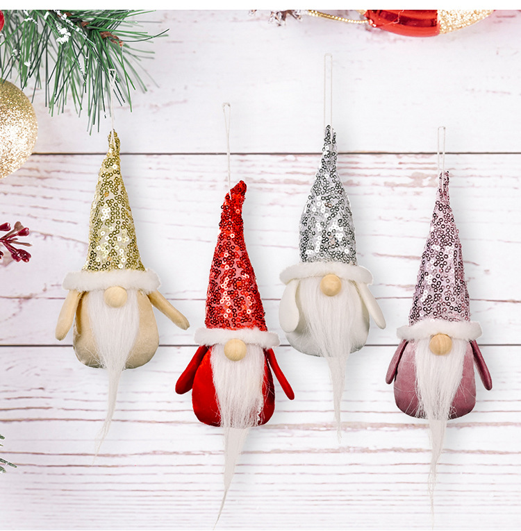 50g Weight Christmas Festival New Christmas Sequined Hat Rudolph Doll Pendant Wholesale Nihaojewelry 8