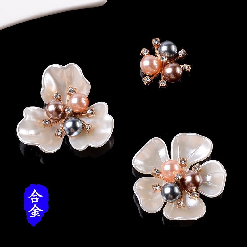 Hair accessories color pearl diamond accessories alloy accessories manufacturers direct supply new imitation shell flower Clover accessories