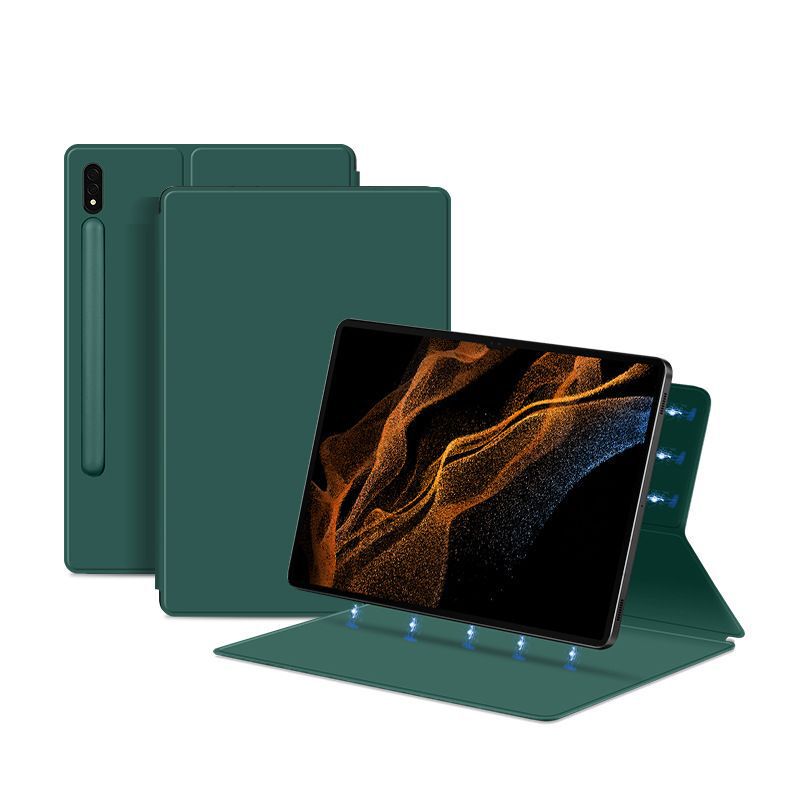 Suitable for Samsung Tab S7Fe Protective Case S8Plus Tablet Case S9+ Magnetic Double-Sided Clip 12.4 Case Leather Case Suitable for Samsung Tab S7Fe Protective Case S8Plus Tablet Case S9+ Magnetic Double-Sided Clip 12.4 Case Leather Case