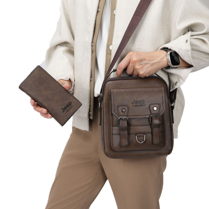 商务男士手提包高品质新款男款单肩包潮时尚斜挎包出差收纳零钱包