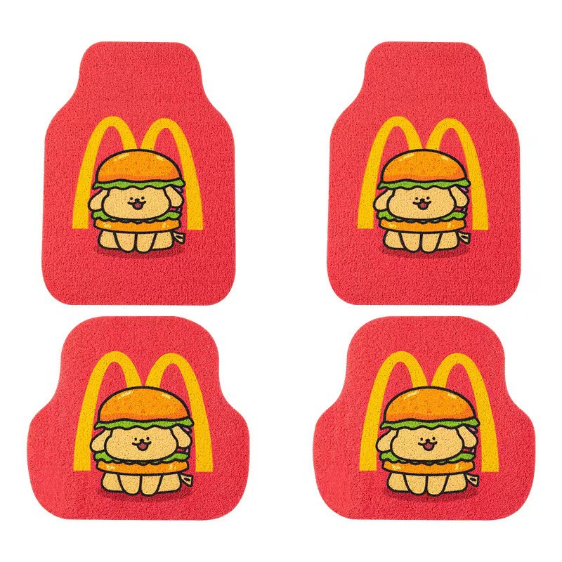 Universal Car Floor Mats with Cute Cartoon Designs, Anti-Dirt and Easy to Clean, Can Be Cut to Size, Suitable for Car Interiors
