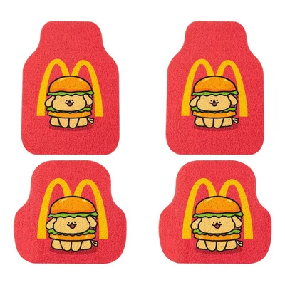 Clean, Can Be Cut to Size, Avtomobil döşəmə paspasları - hamburger-puppy-silk-circle-foot-mat-4-piece-set-universal-size-4-piece-set-silk-circle