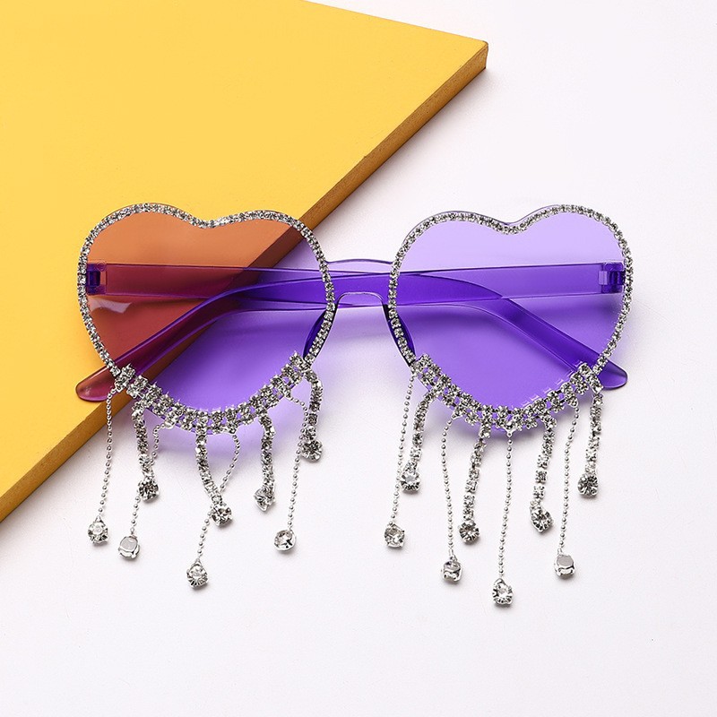 19g Weight Frameless Glasses Structure Sunglasses Classification UV400 Protection, Acrylic Lens Material Polygon Glasses Style Outdoor, Travel Occasion Heart Shape Pattern Women's Gender Simple Style, Classic Style Style Simple Style Classic Style Heart Shape UV400 Protection Acrylic Polygon Frameless Women's Sunglasses 5