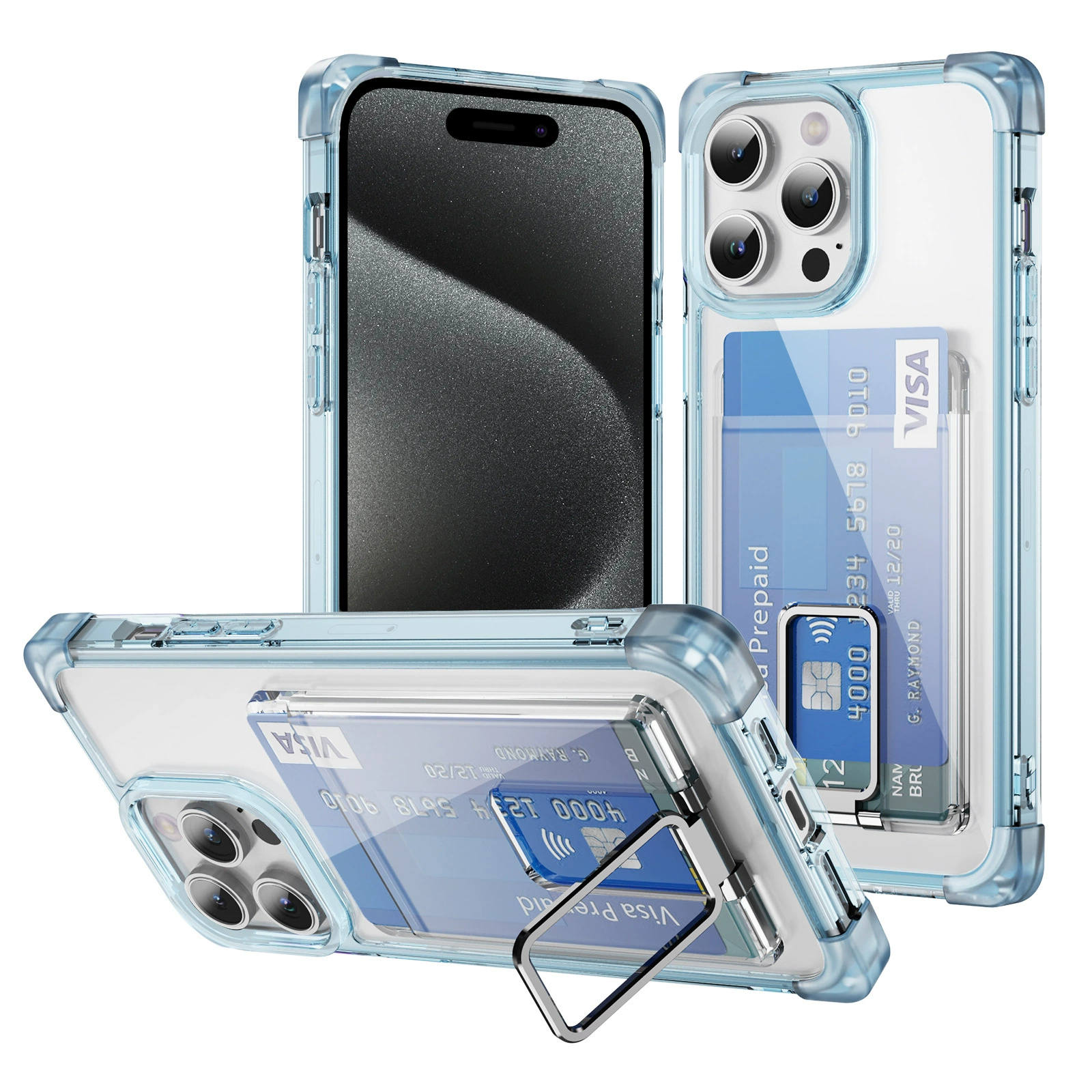Кросс-бордер новая модель подходит для iPhone15ProMax четырехугольный матовый корпус с пространством держатель карты держатель корпуса
