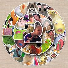 50张欧美抽象表情包贴纸创意搞怪搞笑防水装饰保温杯手帐本贴纸