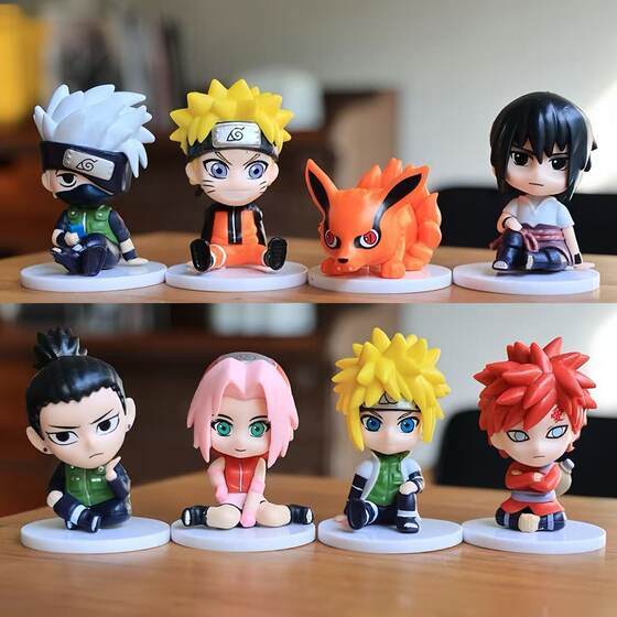 8 Naruto Cartoon Naruto Sasuke Kakashi Deer Maru Bo Feng Shui Door Nine-tailed Beast Doll Ornaments