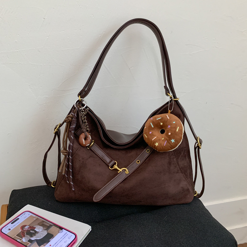 韩国复古松弛感托特包包女2025早秋大容量时尚百搭多用通勤双肩包