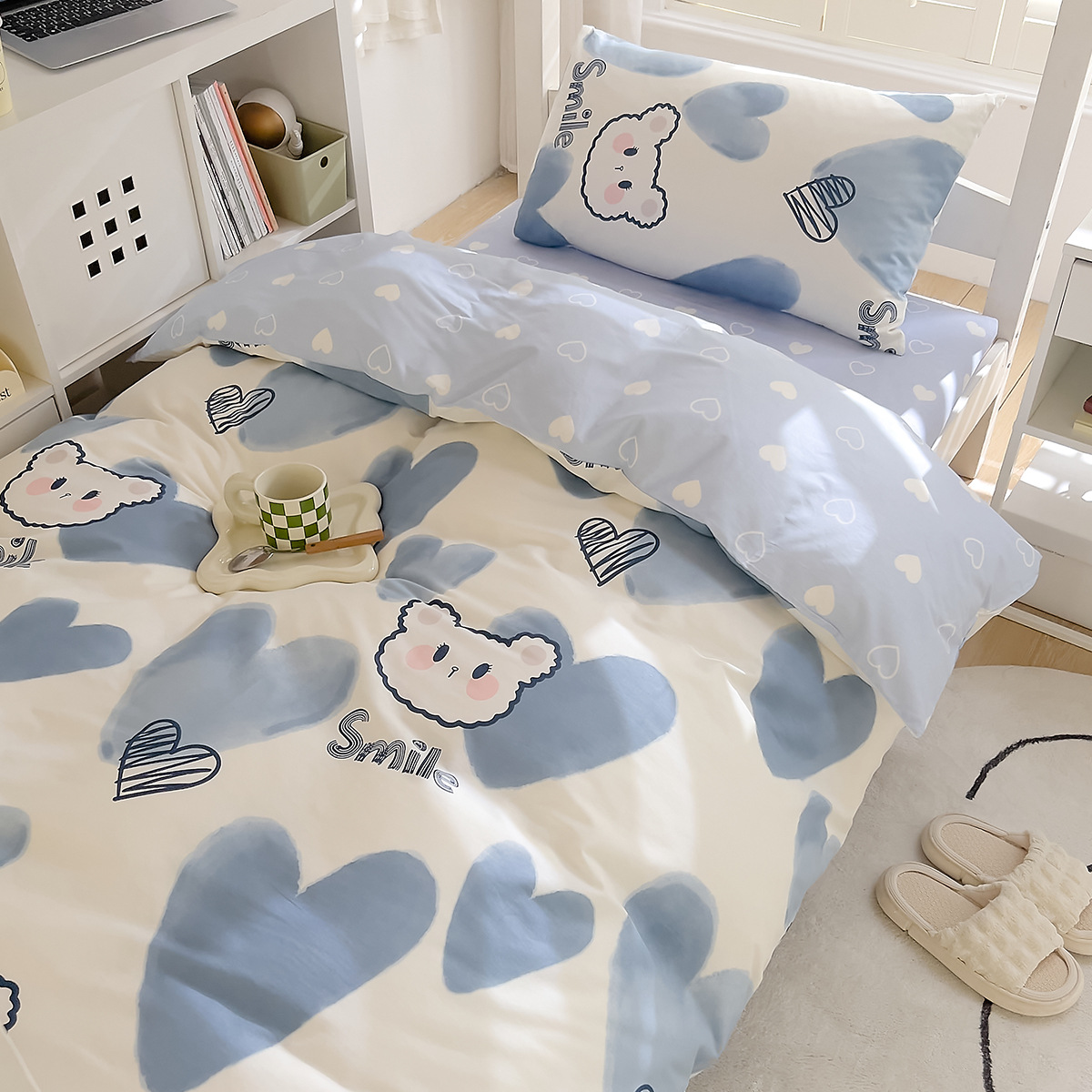 Dormitorio de estudiantes universitarios tres piezas de cama de algodón puro sábanas individuales de algodón cuatro piezas de cama de seis colchones 2025 nuevo