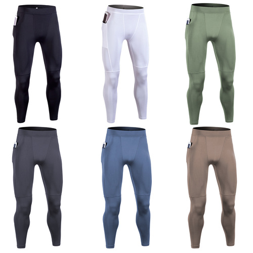Amazon cross-border sports tights men's spring and summer elastic breathable quick-drying compression pants sweaty yoga fitness pants