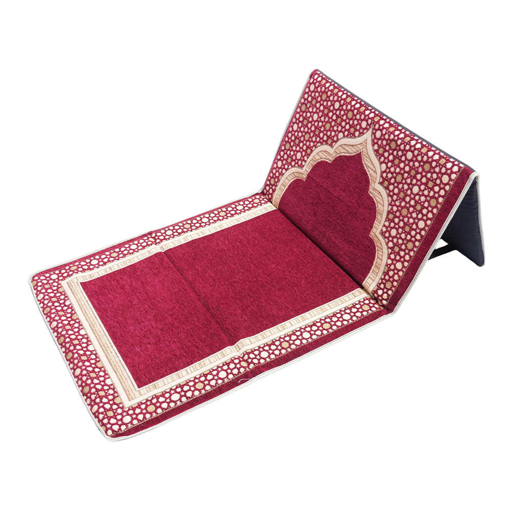 Burgundy chenille chair cushion