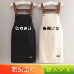 围裙印字广告logo围腰背带男女工作服防水防油污厨房家用源头厂家