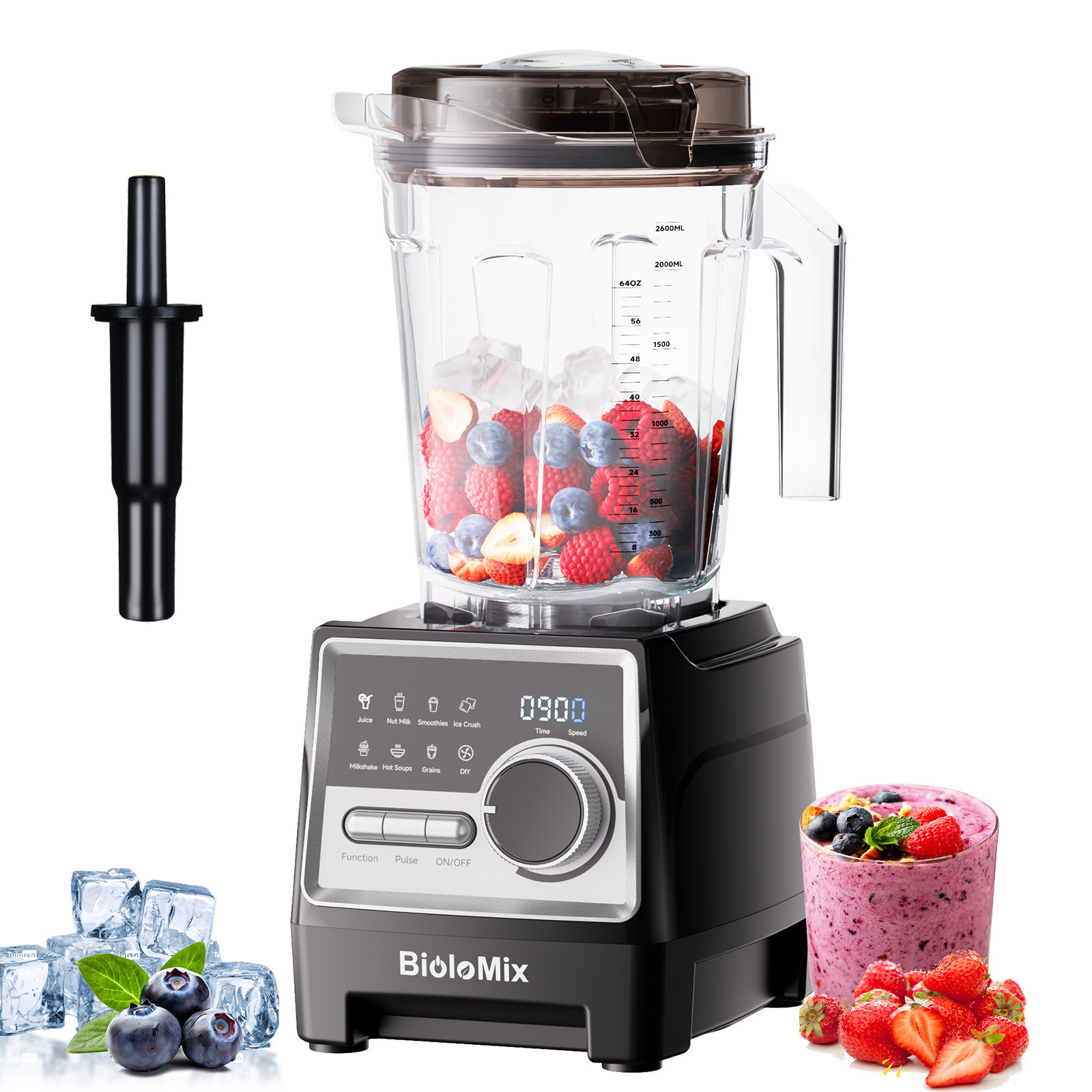 Mezclador de pantalla inteligente transfronteriza gran capacidad rompiendo paredes molino máquina de cocina mezclador image 7