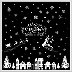 Lukang クロスボーダー Amazon 新しいクリスマス静電ステッカー ホワイト クリスマス スノーフレーク クリスマス ヘラジカ フェスティバル デコレーション ウィンドウ
