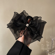 韩版双面蝴蝶结抓夹大号夏季网纱公主头发夹女头顶后脑勺发抓头饰