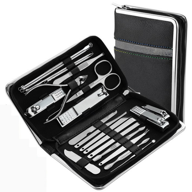 26-piece cortaúñas traje de hogar anti-Splash grandes cortaúñas Rosa oro águila nariz cortaúñas herramientas de recorte de uñas