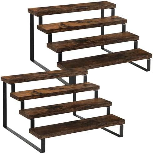 Solid wood storage rack iron and wood combined multi-layer storage rack sundry storage rack study decorative ornaments storage rack