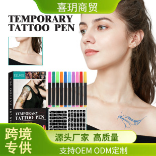 Eelhoe Temporary Tattoo Pen Set Face Arm Body Multi-Color Painting DIY Makeup Graffiti Decorative Tattoo