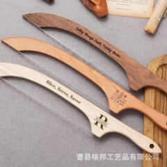 木製パンスライスナイフ彫刻可能なパターン簡易ベーキングパンナイフ木製パン切断のこぎりキッチンツール