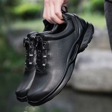 春秋消防备勤鞋自动扣轻便真皮执勤鞋透气训练跑步鞋通勤牛皮