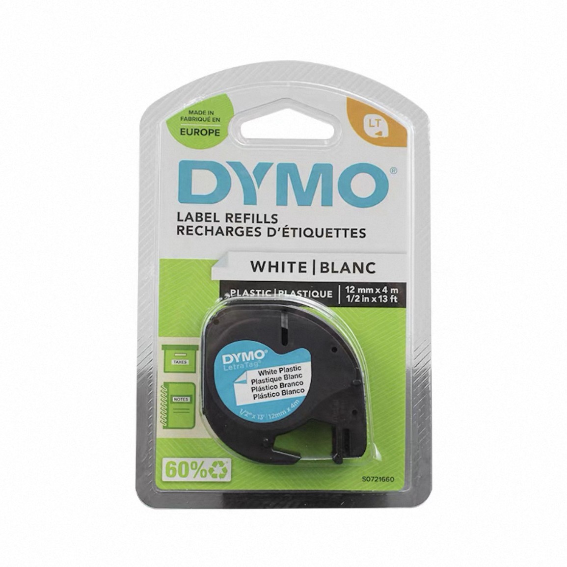 Impresora DYMO LT-100H Papel de etiquetas 91201 / 91221 Cintas de tinta LetraTag fácil de pegar 12mm image 7