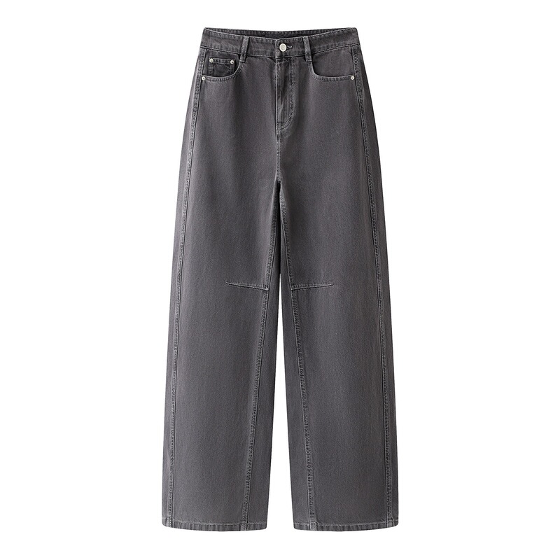 2026 Autumn New Model Plum Purple Washed Wide-Leg Denim Pants for Women 4H2151511 2026 Autumn New Model Plum Purple Washed Wide-Leg Denim Pants for Women 4H2151511