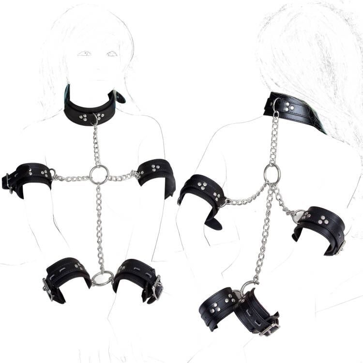Fábrica tienda de artículos sexuales cuero bondage esposas de cuero sexuales ropa interior juguetes alternativos pareja coqueteando chaqueta de cuero