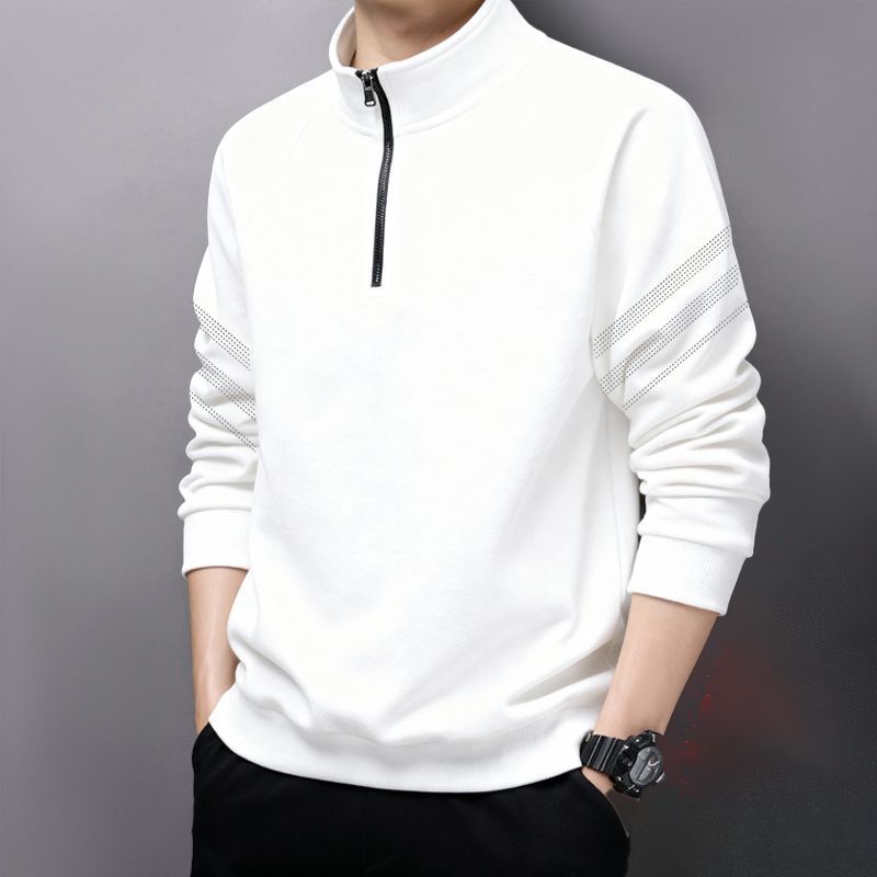 Private Sweatshirt Autumn and Winter Stand Collar Half Zipper Loose Casual Long-Sleeved Pullover Solid Color Top
