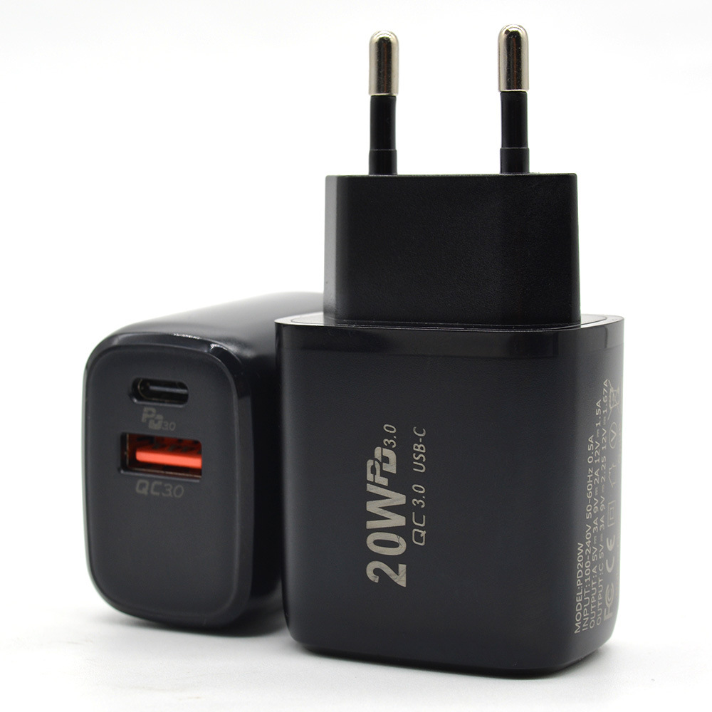 20W 통통한 A+C--검은색 유럽 표준