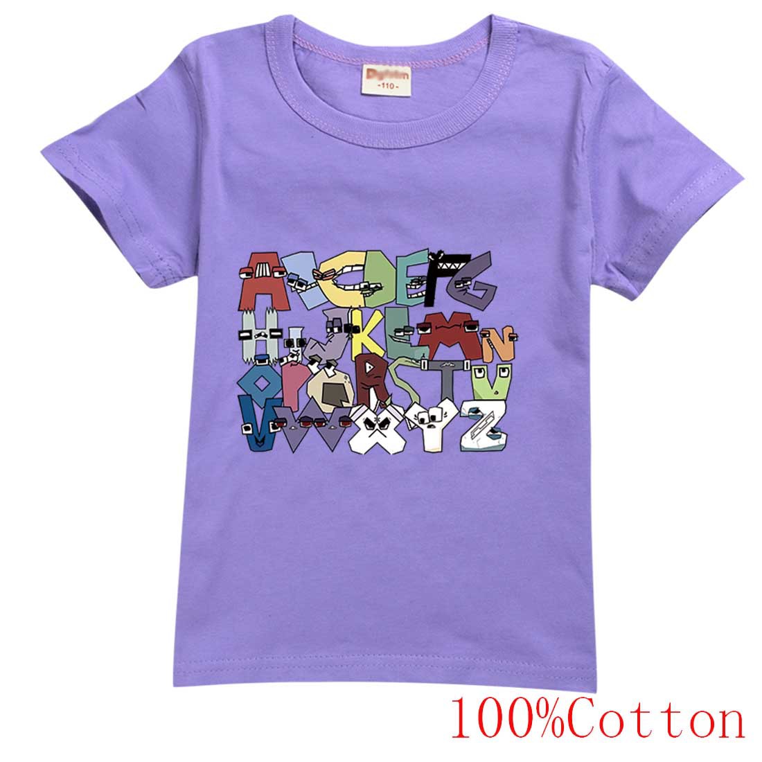 Jungen & Mädchen Sommer Mode Tops T-Shirts Kinder 100% T-Shirts 26 Alphabet Lore Print lässig Familie Kinder Kleidung 2-14 Jahre – Detail 11