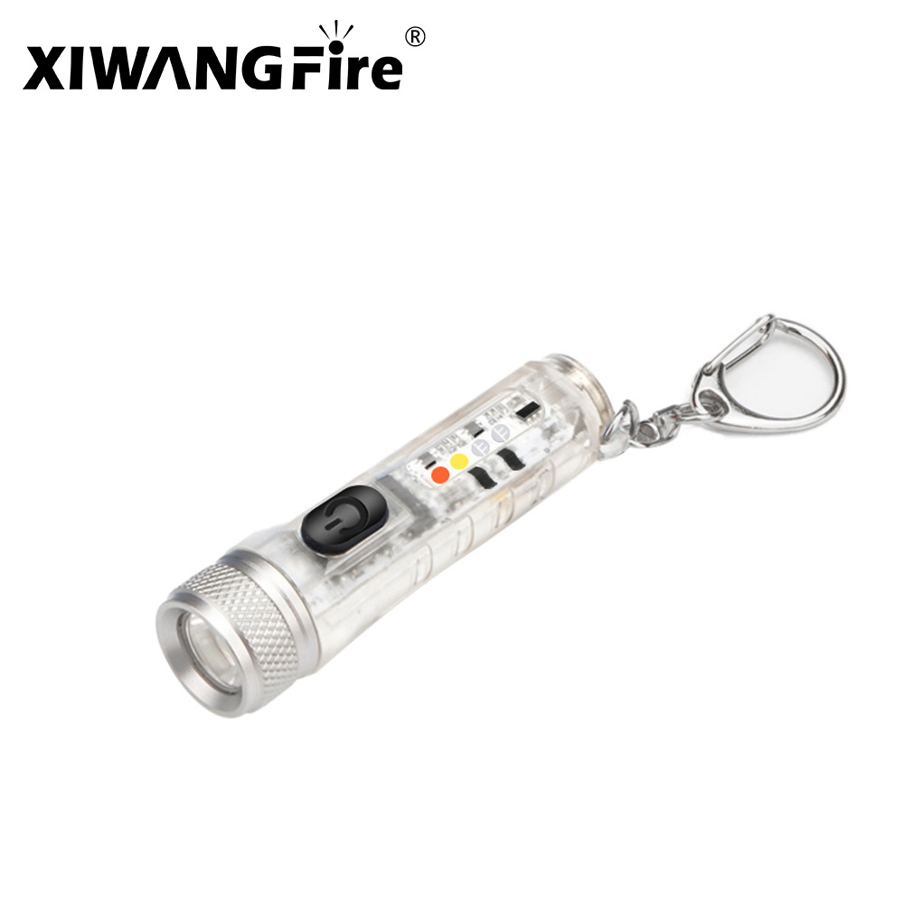 Mini llavero portátil transfronterizo, linterna pequeña de luz fuerte, linterna de emergencia multifuncional con portalápices, función de succión magnética