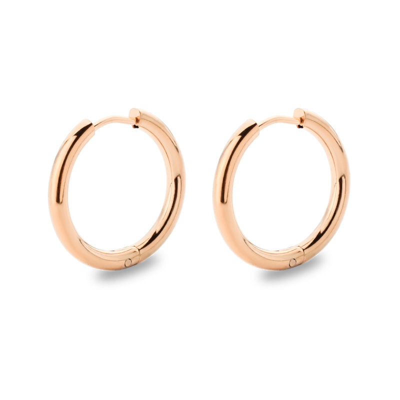 Simple Style Solid Color Stainless Steel Hoop Earrings 1 Pair
