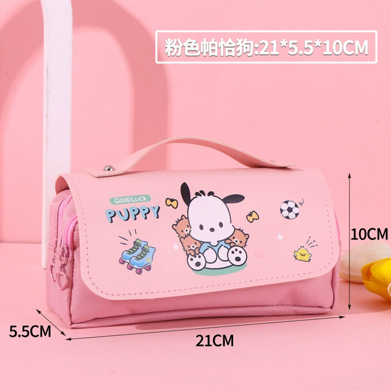 Sanrio, высококачественный вместительный двойной карманный пенал для школьников, антистресс