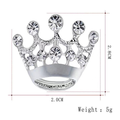 Eurasian cross-border fashion personalized accessories water drill crown brooch, hollow retro creative pin suit fashion men