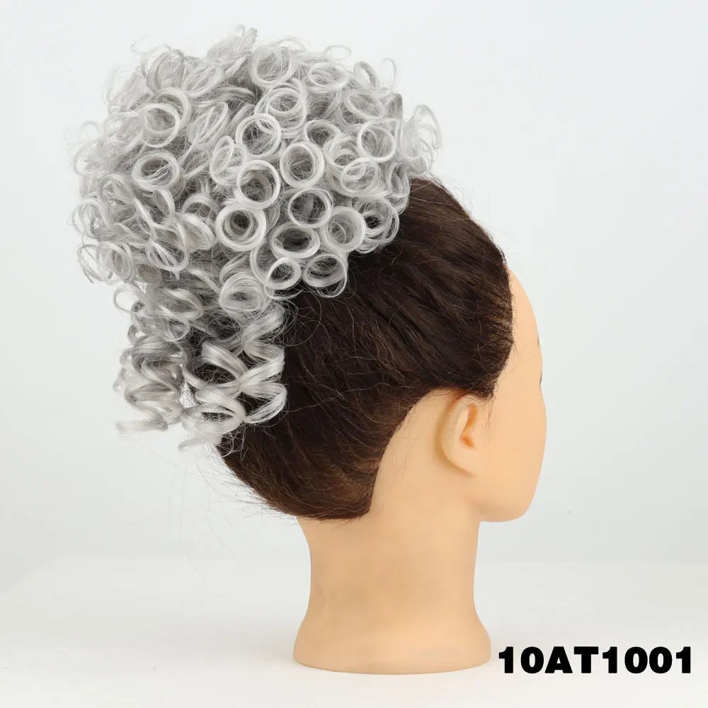 Damas rizadas peinadas europeas y estadounidenses desorden pequeño rollo fibra sintética peluca cuerda de dibujo adornamiento para el cabello