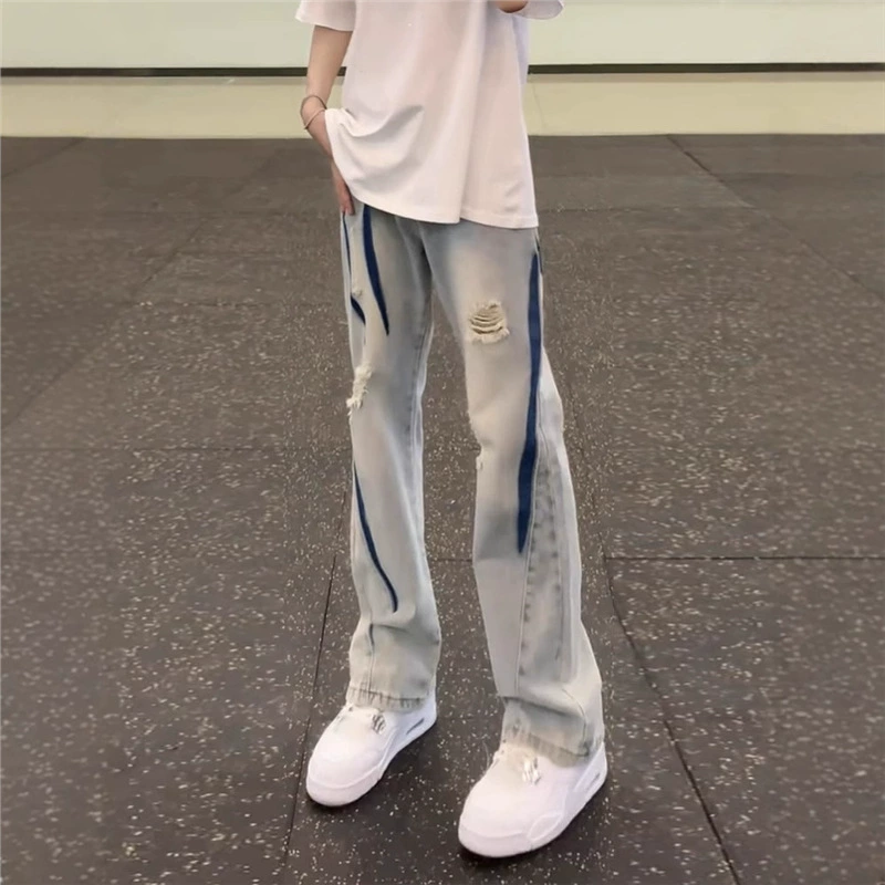 Джинсы с красками для галстуков мужские осенние и зимние приливы