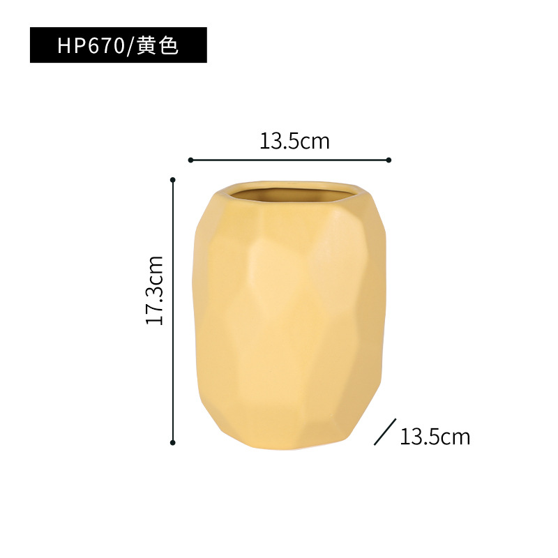 Nórdico simple geométrico Morandi florero arte cerámica decoración hogar sala de estar flor arreglo flor seca Mesa Decoración