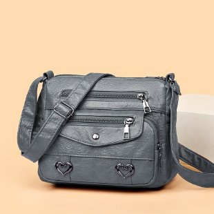 Comercio exterior crossbody nuevo bolso de hombro bolsa de textura de cuero suave moda de las mujeres europeas y americanas retro multi-Bolsillo de gran capacidad bolso de las mujeres