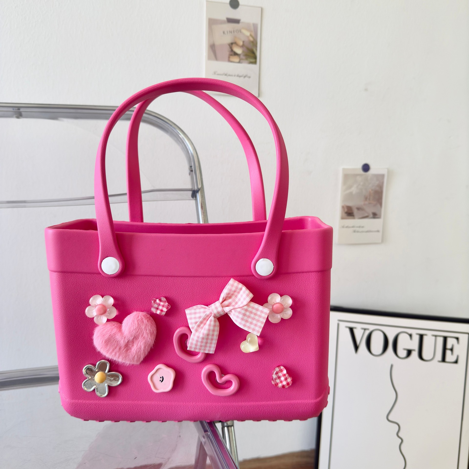 957g Weight Open Closure Type Double Handle Strap Type Square Bag Bags Type Casual Occasion EVA Material Heart Shape, Bow Knot Pattern All Seasons Season Women's Gender Cute Style Square Shape Women's EVA Heart Shape Bow Knot Cute Square Open Square Bag 3