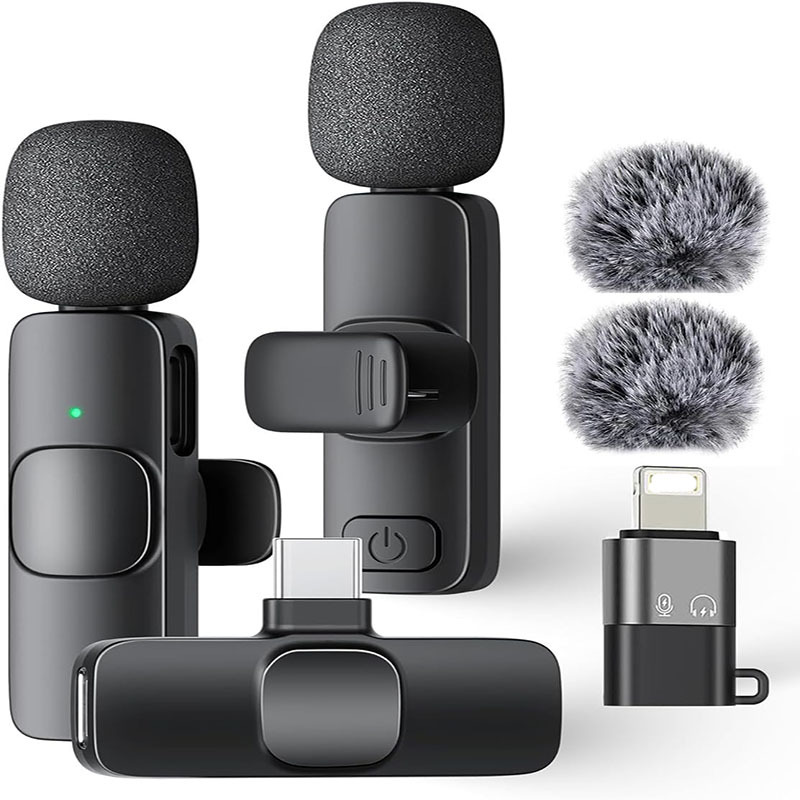Micrófono Lavalier Inalámbrico Portátil K9, Bluetooth 5.3 Condensador para Transmisión en Vivo y Entrevistas