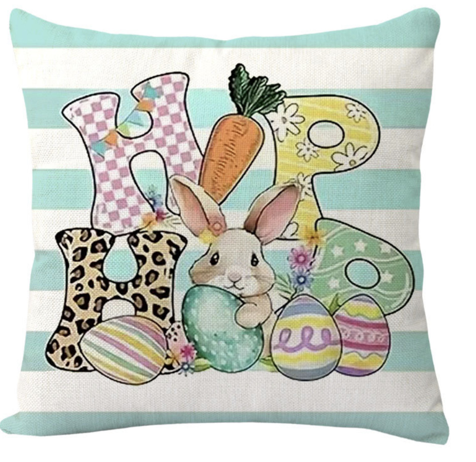 Amazon transfronterizo conejo de Pascua huevo lino almohada cubierta de cojín de coche de oficina sofá