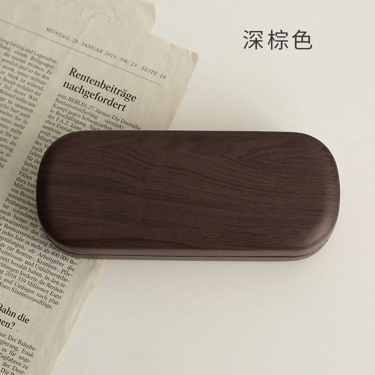 ins复古仿木纹小众日系少女高级简约文艺便携式眼镜盒墨镜收纳盒|undefined