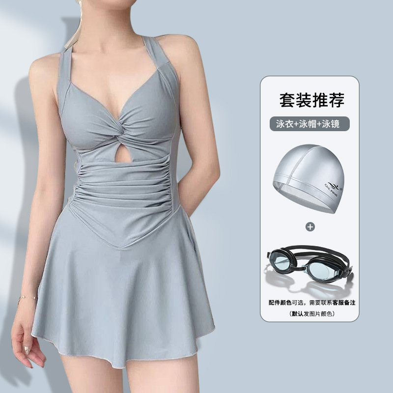 Traje de baño de una pieza para mujer de alta gama verano nuevo estilo lindo y dulce vestido de princesa estilo conservador que cubre la carne vacaciones al por mayor