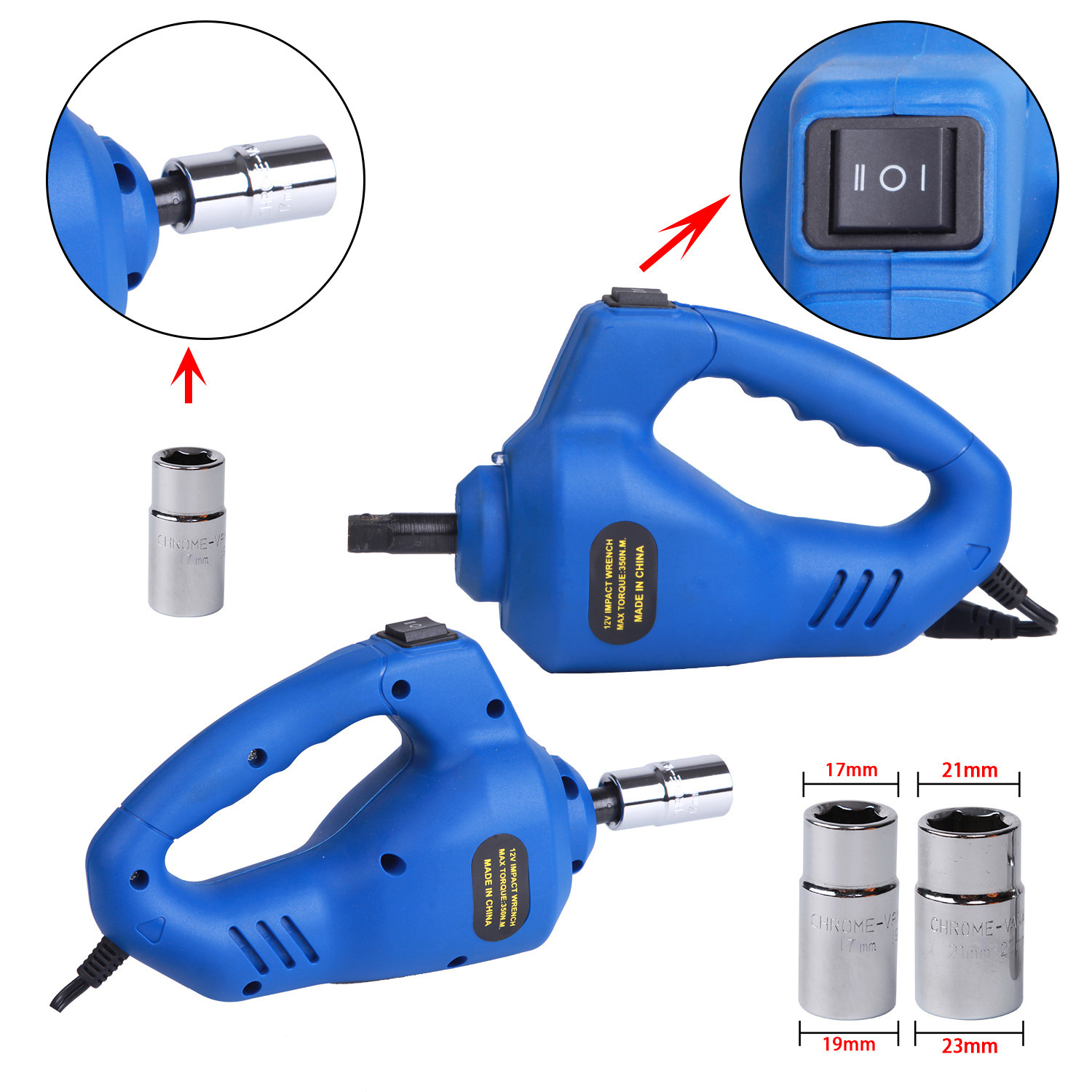 12V car electric Jack suit Scissor Jack electric wrench car repair toolbox