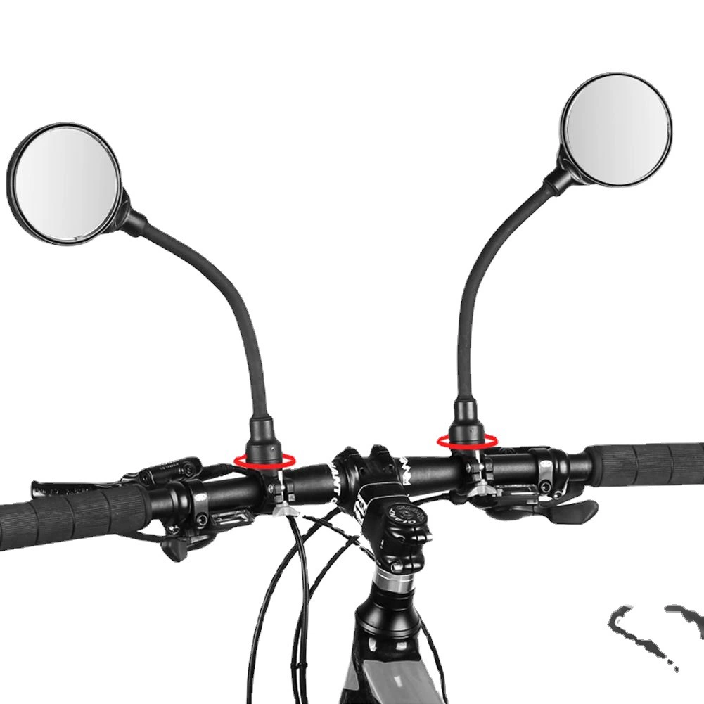 Bicycle Rearview Mirror, Retroreflective, Adjustable Arm, Universal Clamp — 37 cm