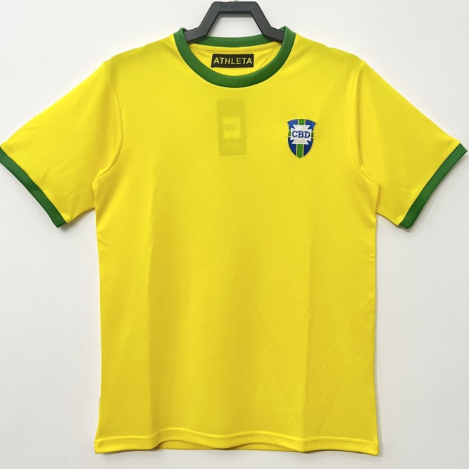 Camiseta de fútbol retro clásica versión nostálgica Brasil España México Alemania Serie transfronteriza Camiseta de una pieza
