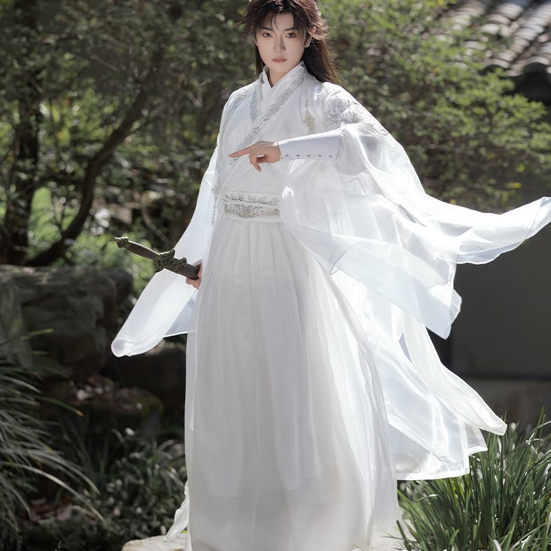New Hanfu for Men, Yunyou, White, Elegant and Cool, Chinese Style, Ethereal Martial Arts Outfit