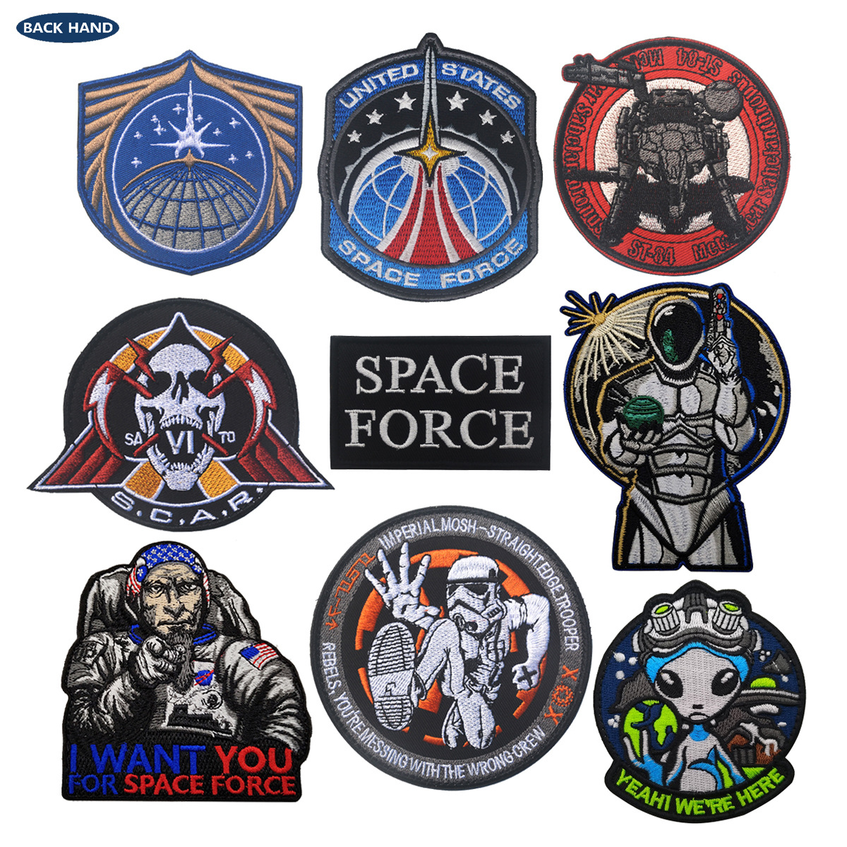 海客户外现货Space Force太空部队刺绣魔术贴包贴章士气徽章装扮-阿里巴巴