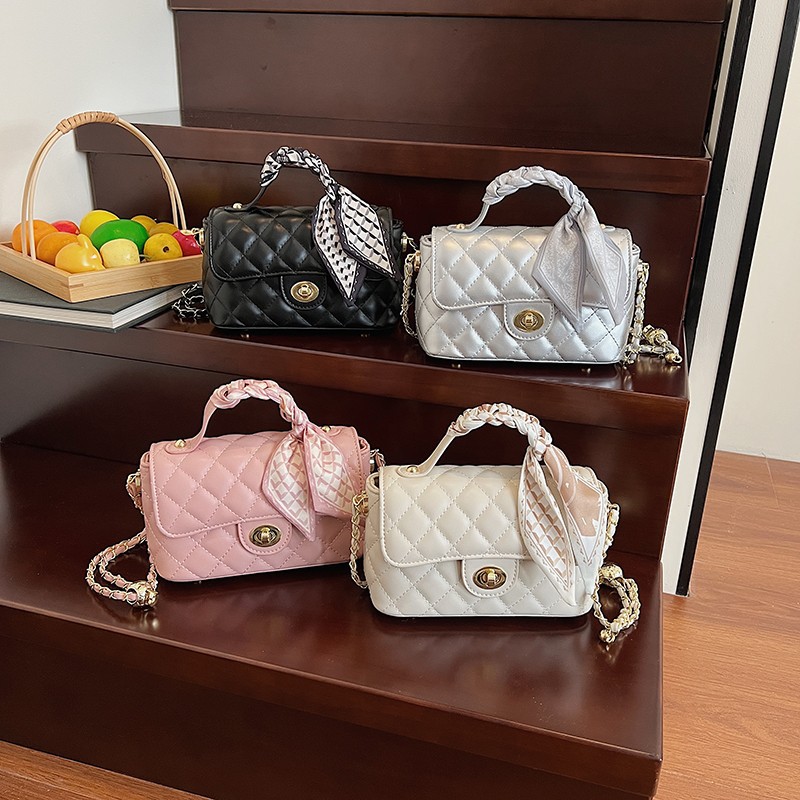 2026년 신상 샤넬 스타일 양가죽 다이아몬드 체인 스몰 스퀘어백 핸드백 숄더백 크로스백 여성용 다용도 통근백