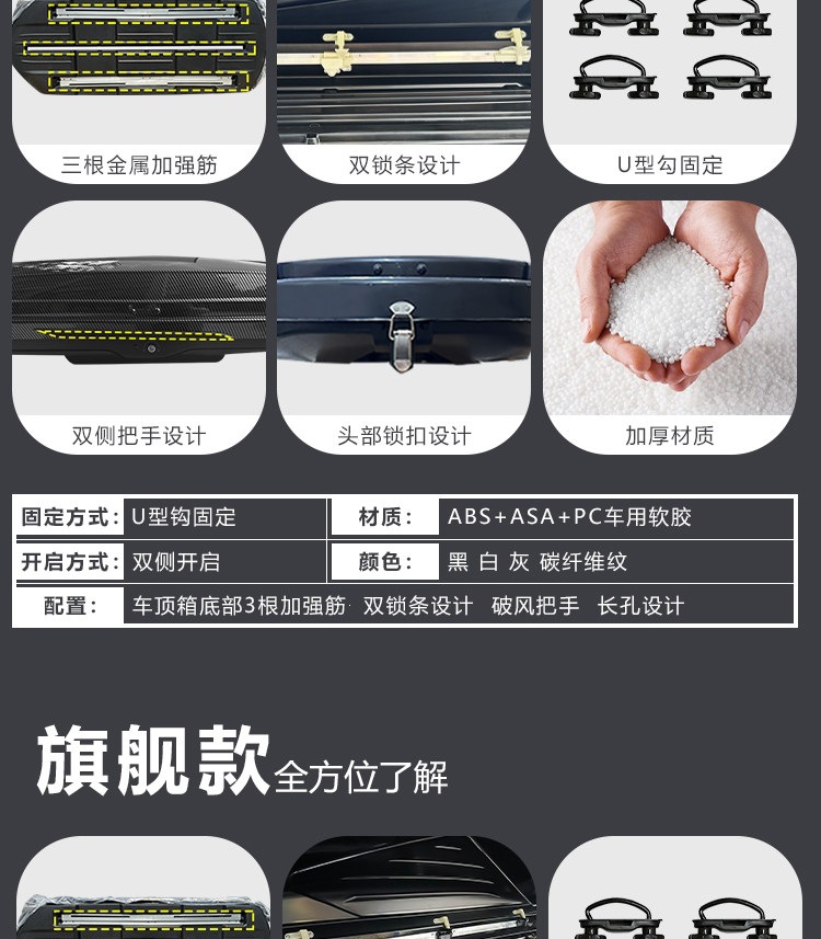 Suitable for universal roof luggage boxes for SUVs, Boyue, T-Roc, Tiguan, Aion Y, car travel luggage racks, off-road fixed luggage racks