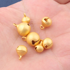 電鍍沙金鈴鐺吊墜6.8.10mm會響的鈴鐺手鍊項鍊串珠diy飾品配飾件